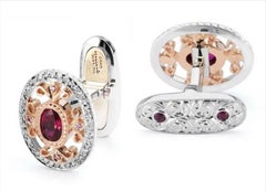 Michael Beaudry Gemelos Flor de Lis Rubí Diamante GIA