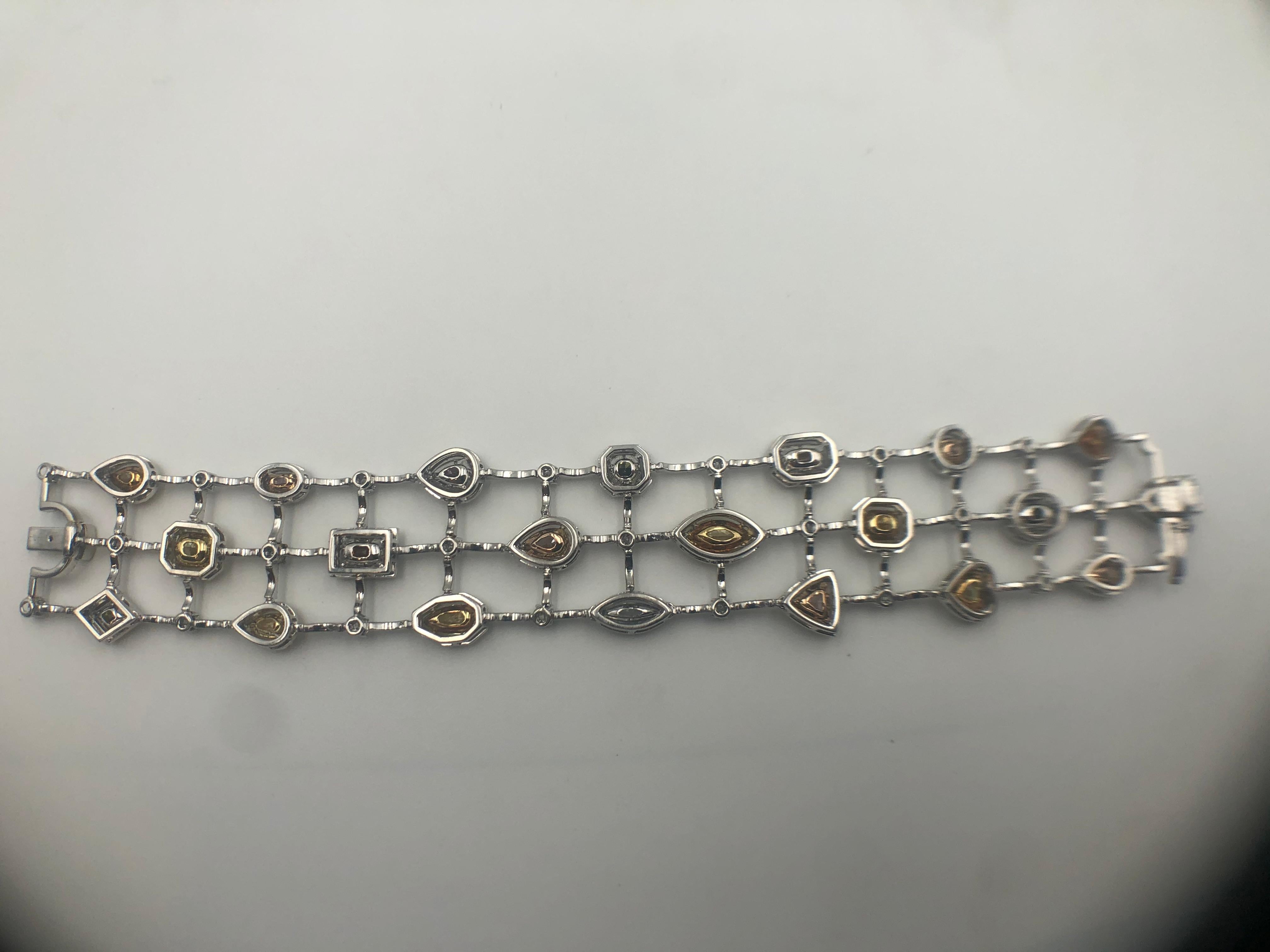 Modern Michael Beaudry Multi-Color Diamond Bracelet For Sale