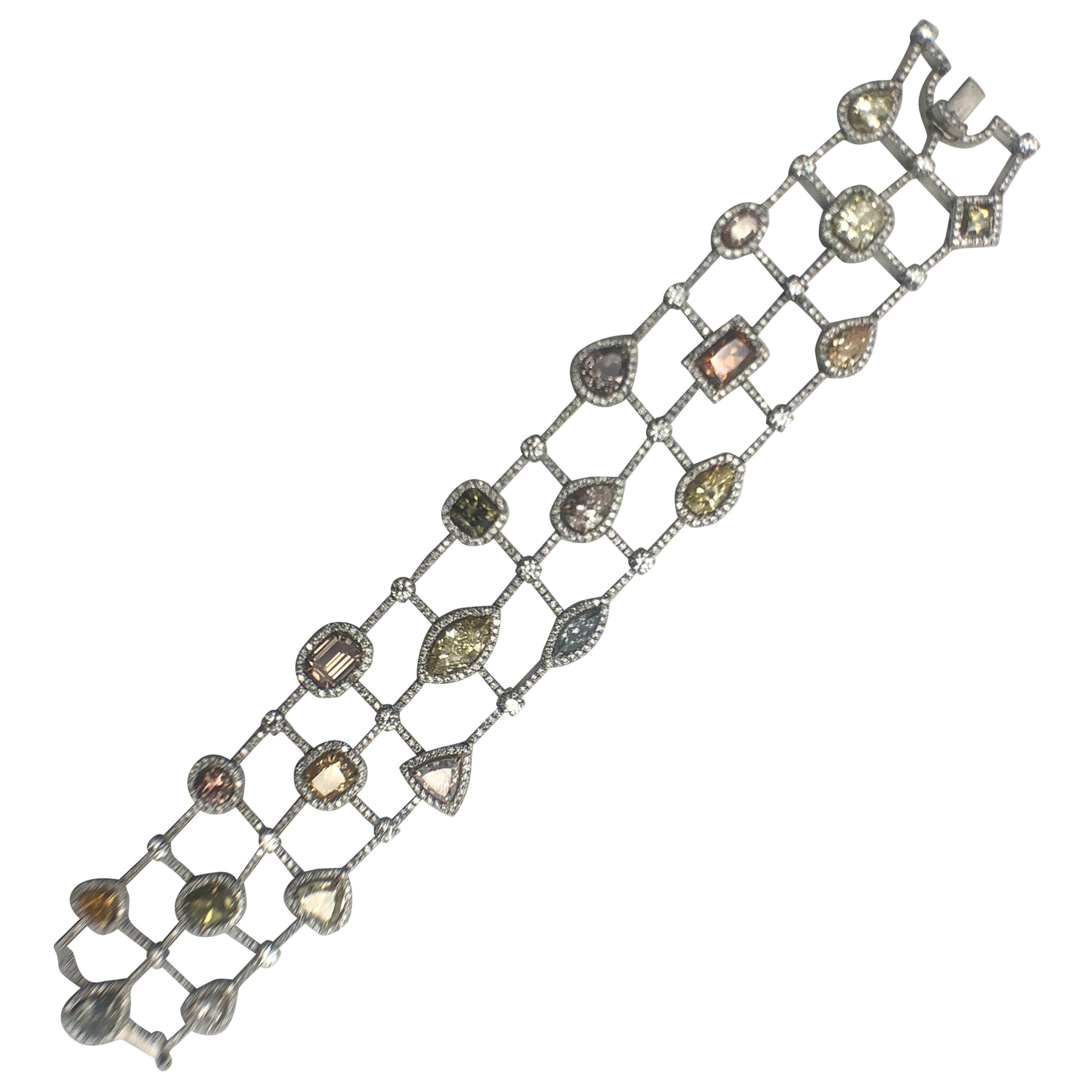 Michael Beaudry Multi-Color Diamond Bracelet For Sale