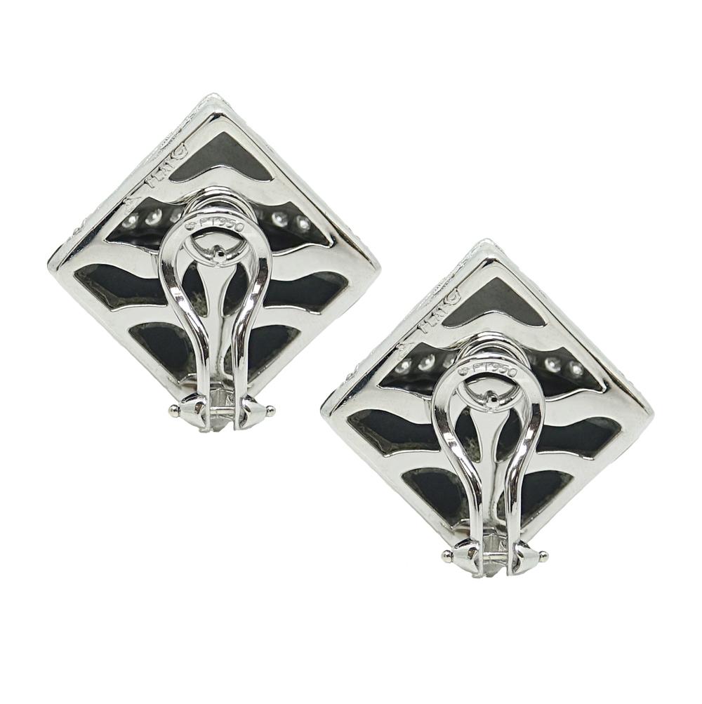 Michael Beaudry Onyx and Diamond Earrings with .40 CTW of Diamonds in Platinum For Sale 2