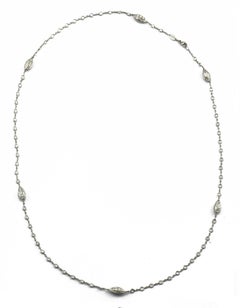 Michael Beaudry Platinum Necklace 80 Diamonds 5.50 Carat Argyle Station