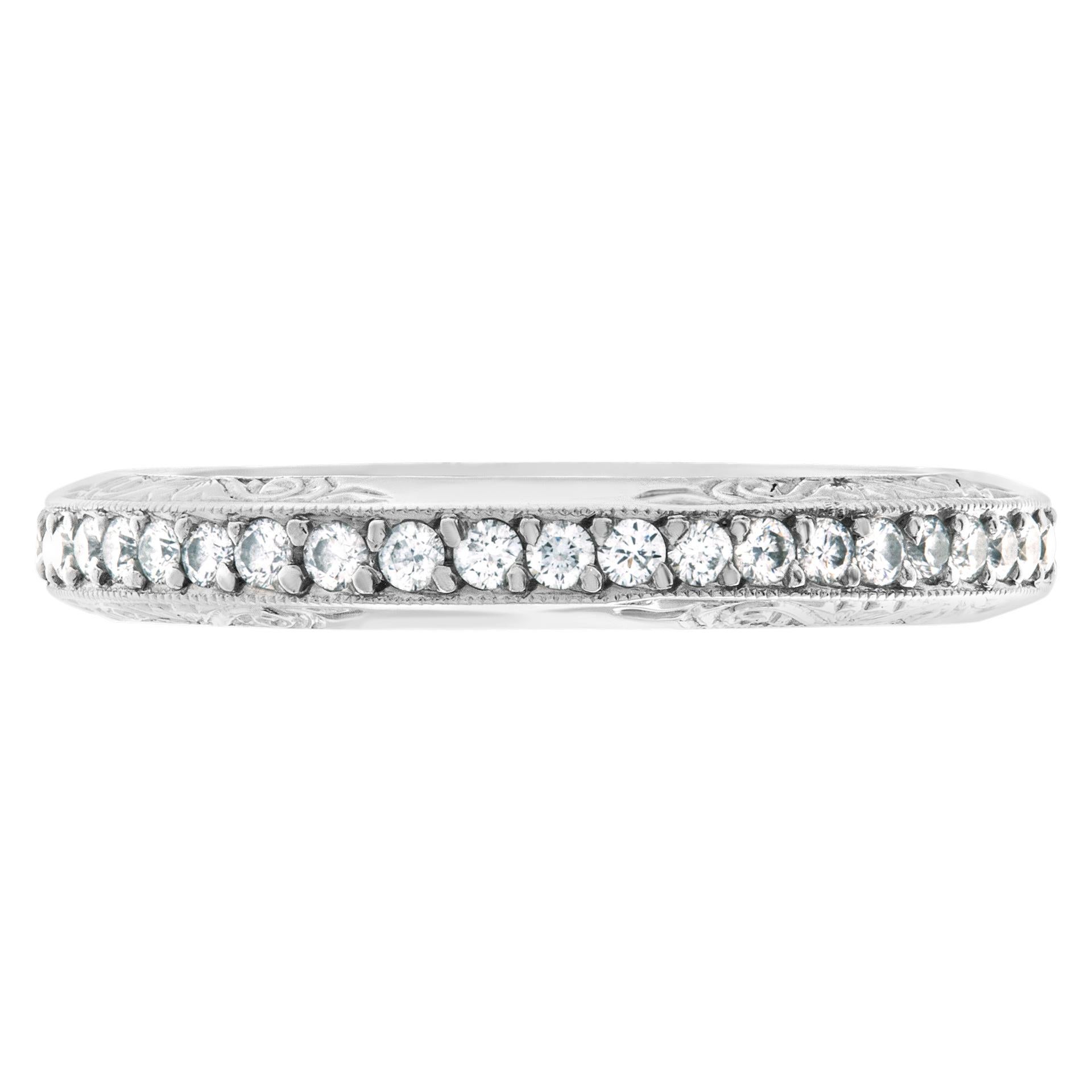 Michael Beaudry Platinum Diamond Eternity Band and Ring  with 0.44 carats in diamonds. Width: 3.0mm. Size 6.5.
