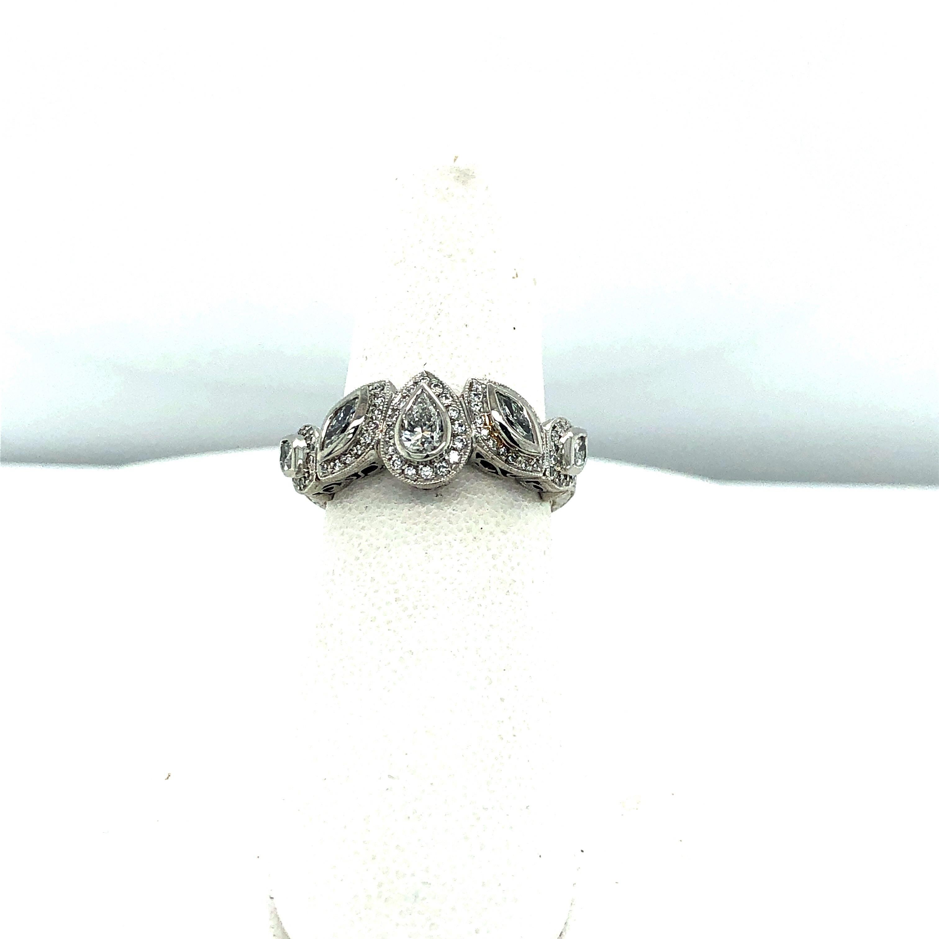 Modern Michael Beaudry Platinum Diamond Ring