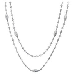 Vintage Michael Beaudry Platinum Necklace 80 Diamonds 5.50 Carat Argyle Station