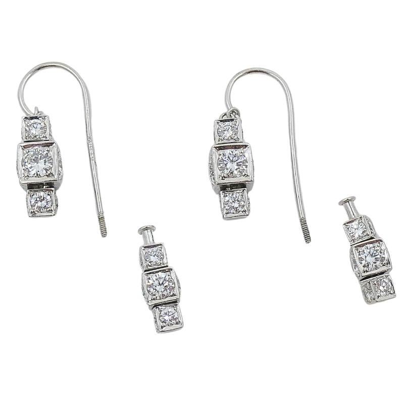 Michael B.  Platinum Sugar Cubes Earrings In Good Condition In Beverly Hills, CA