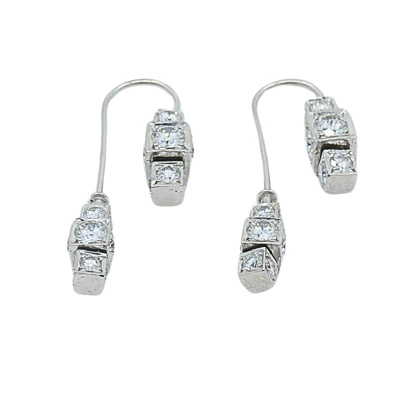Michael B.  Platinum Sugar Cubes Earrings 1
