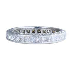 Michael Beaudry Princess Cut Diamond Eternity Band Platin Größe 6 Ehering