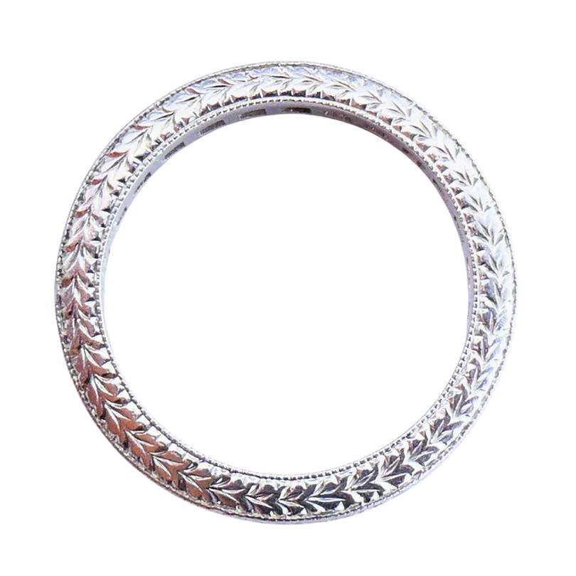 Michael Beaudry Anello di Eternità con Diamante Taglio Principale in Platino Misura 6 In condizioni buone in vendita a Beverly Hills, CA