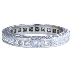 Michael Beaudry Princess Cut Diamond Eternity Band Platinum Size 6 Wedding Ring