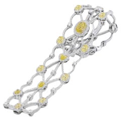 Michael Beaudry Yellow and White Diamond Lattice Bracelet