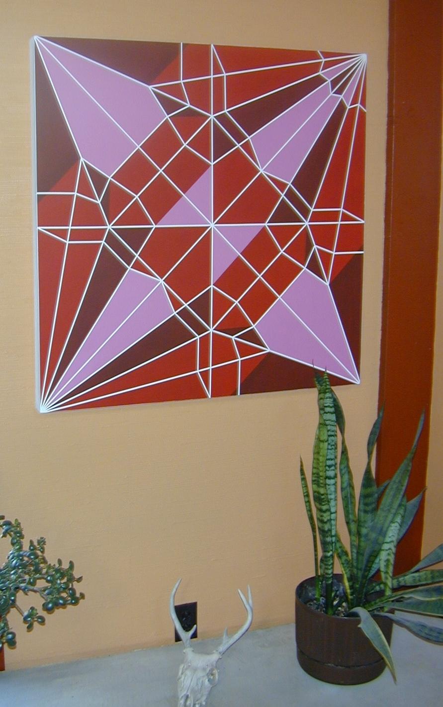 Grulla, Pintura, Acrílico sobre lienzo - Painting Abstracto de Michael Begenyi
