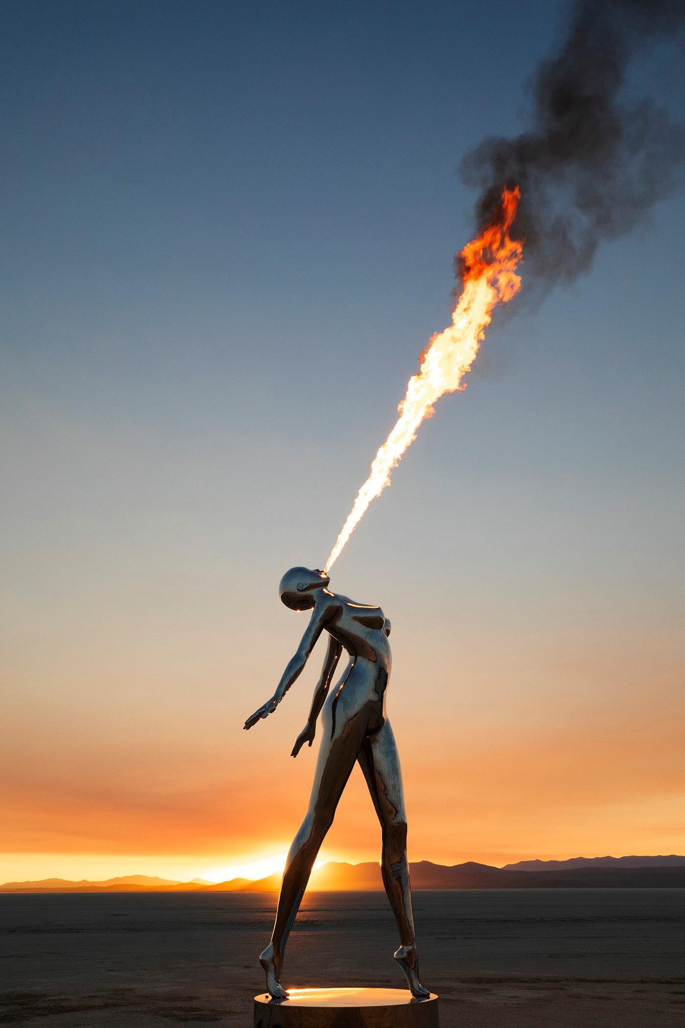 Michael Benisty
RISE
Signed by artist
Mirror polished stainless steel, fire breathing sculpture

Available in the following sizes:
14ft 
21ft

Please contact us at Art Angels for more information.
