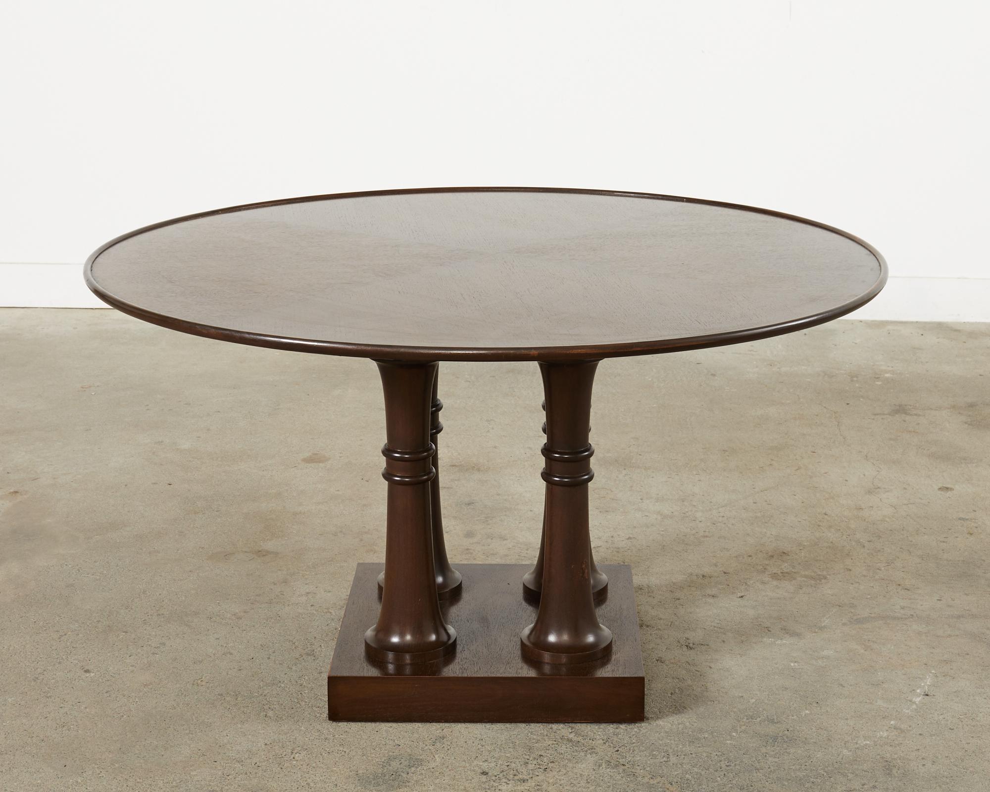 Modern Michael Berman LTD Round Walnut Palma Dining Table For Sale