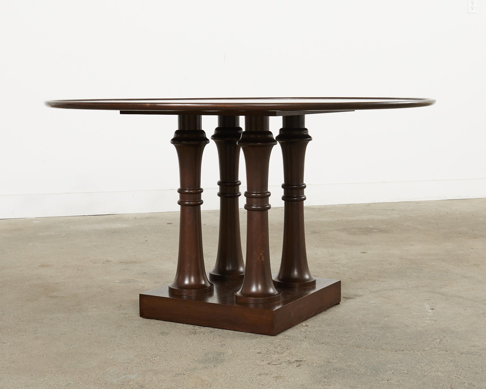 Hand-Crafted Michael Berman LTD Round Walnut Palma Dining Table For Sale