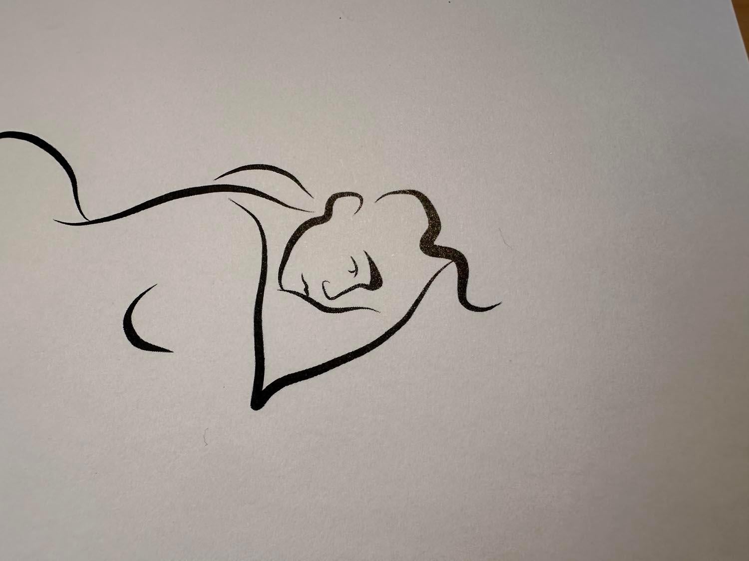 Haiku #1, 1/50 - Digital Vector Drawing Reclining Female Nude Woman Figure For Sale 2