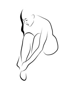 Haiku #11, 1/50 - Digital Vector Drawing Female Nude Woman Figure Buckling Shoe