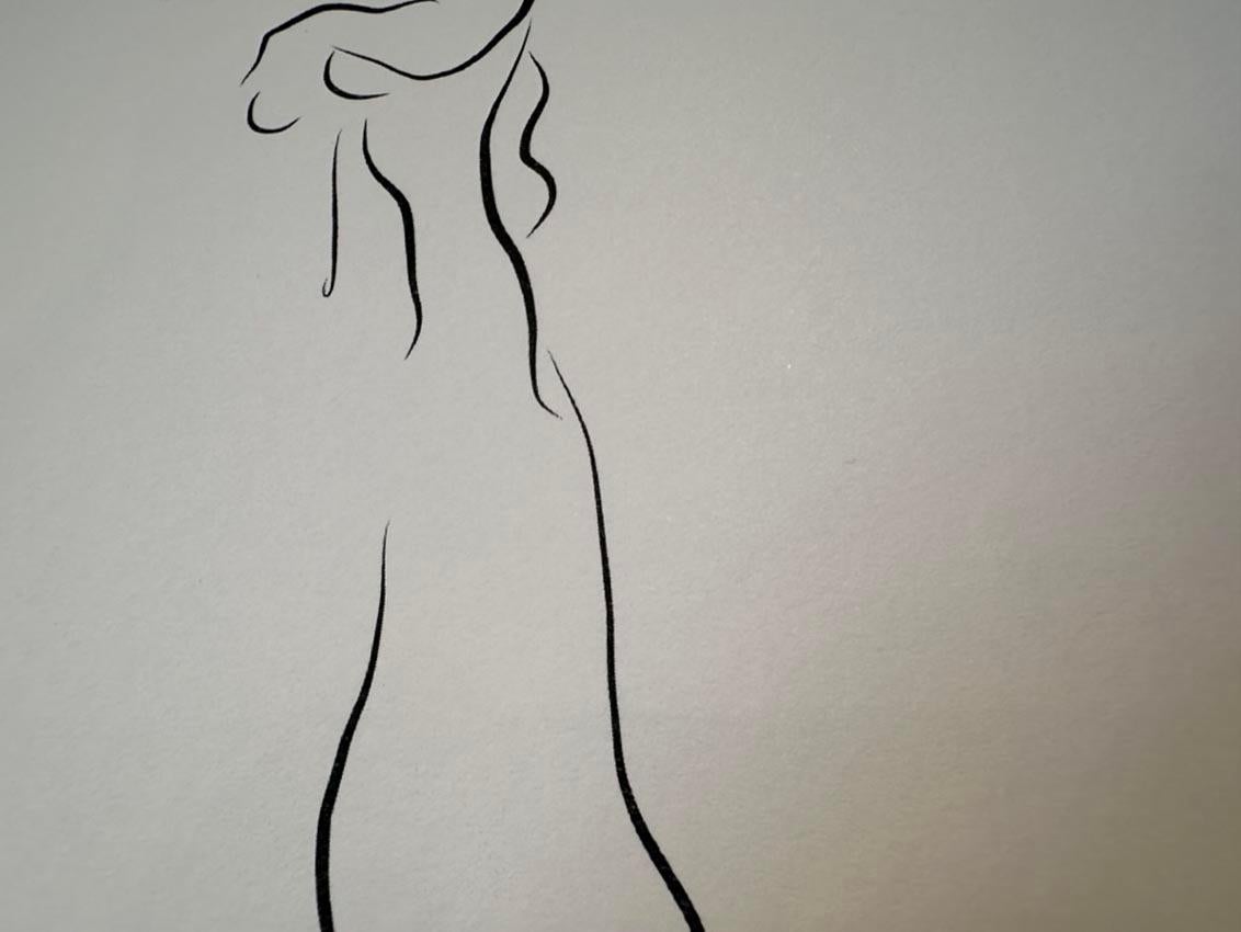 Haiku #12  - Digital Vector Drawing B&W Walking Female Nude Woman Figure For Sale 2