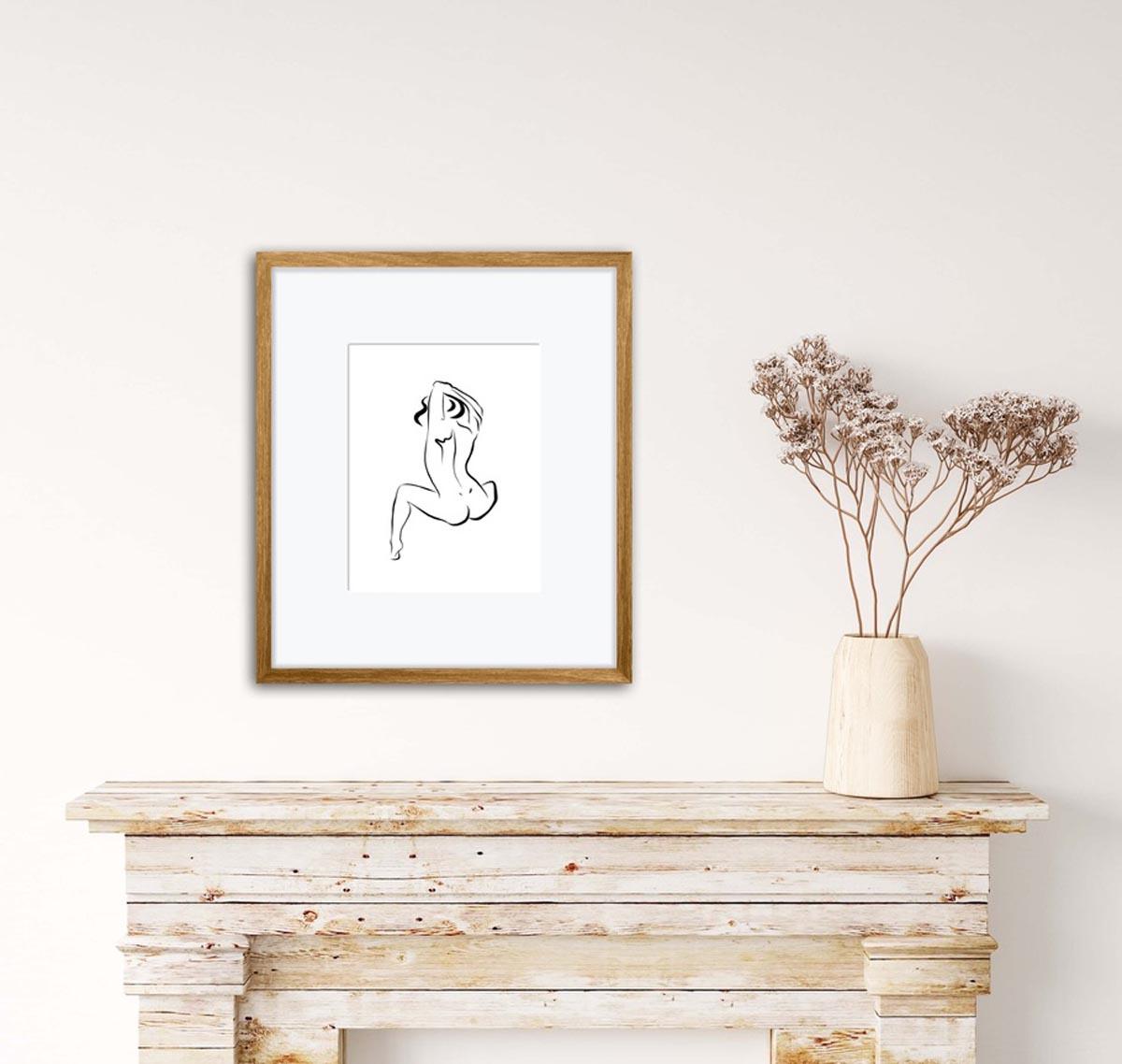 Haiku #13, 1/50 - Digital Vector Drawing Seated Female Nude Woman Figure For Sale 5