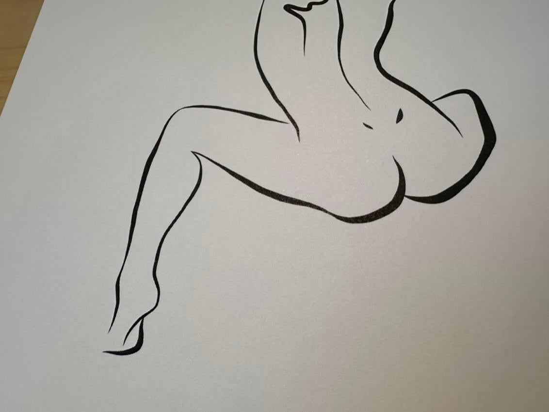 Haiku #13, 1/50 - Digital Vector Drawing Seated Female Nude Woman Figure For Sale 2