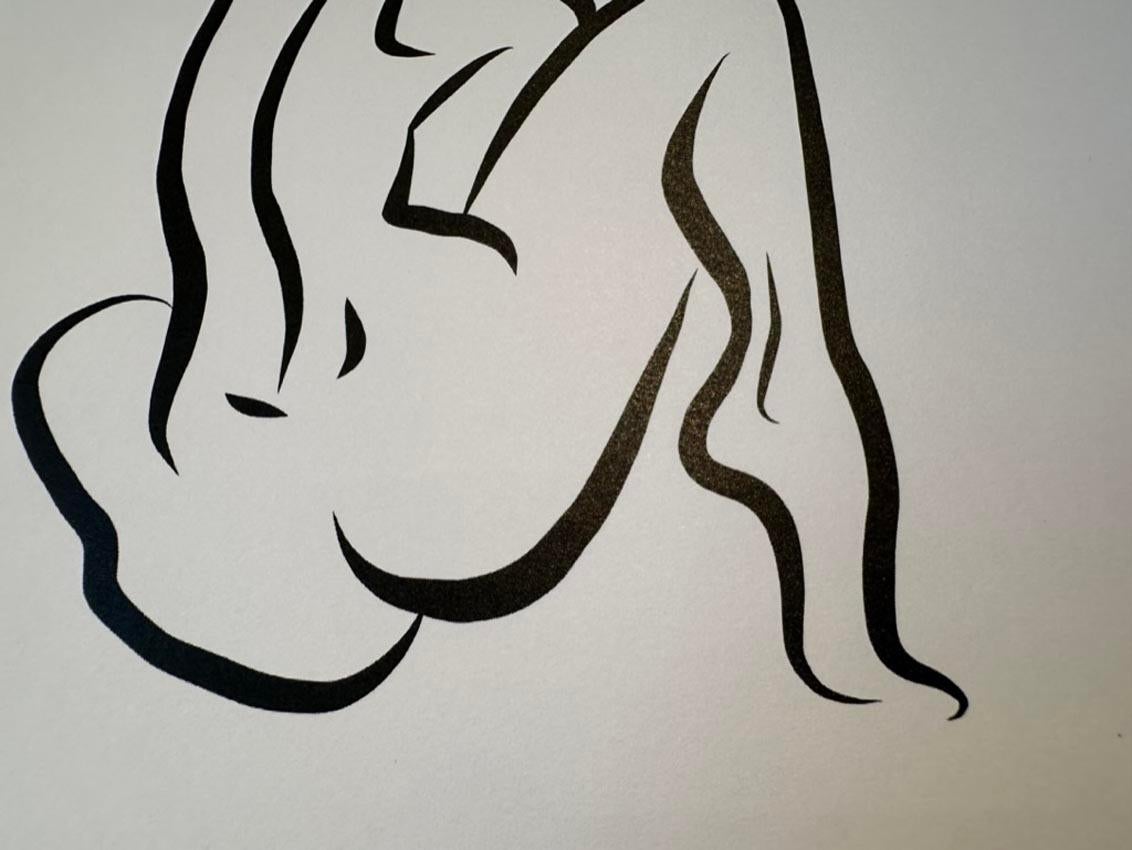 Haiku #15, 1/50 - Digital Vector Drawing Seated Female Nude Woman Figure Behind For Sale 2