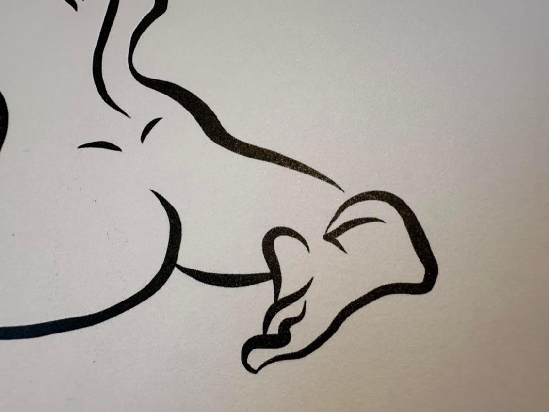 Haiku #16, 1/50 - Digital Vector Drawing Seated Female Nude Woman Figure Behind For Sale 2
