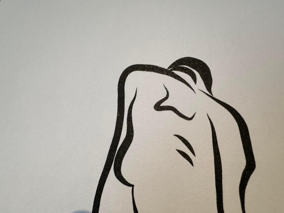 Haiku #16, 1/50 - Digital Vector Drawing Seated Female Nude Woman Figure Behind For Sale 3