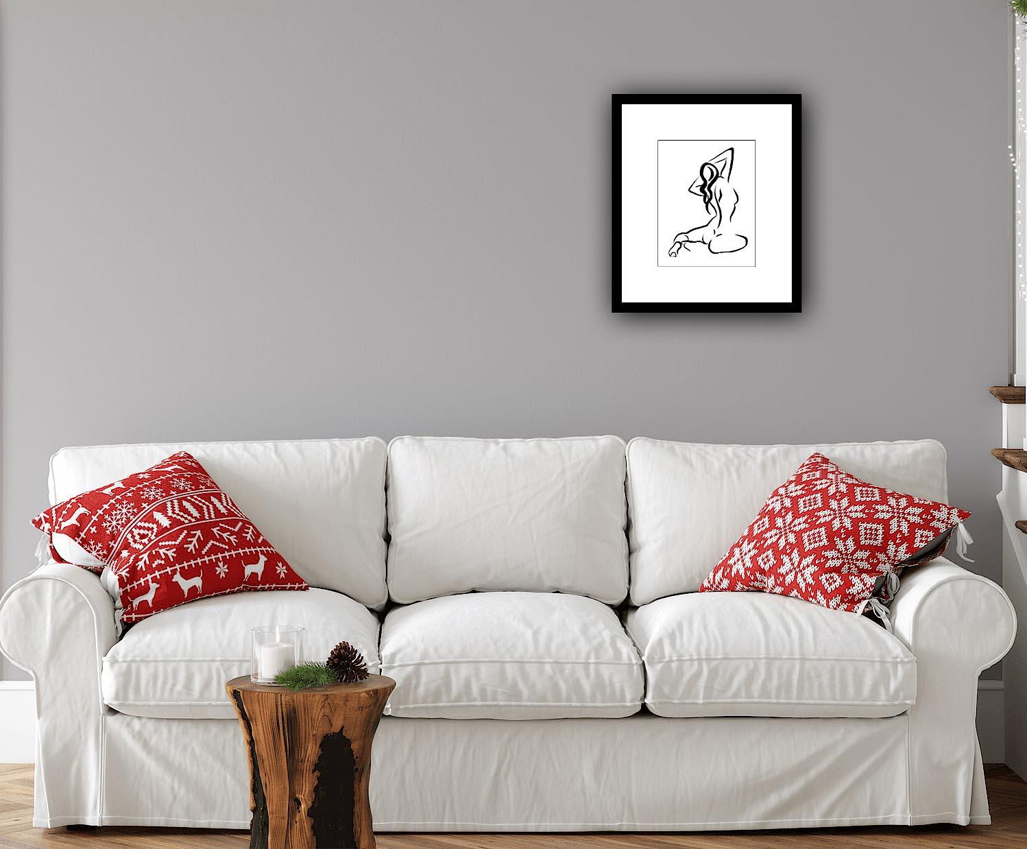 Haiku #17, 1/50 - Digital Vector Drawing of Seated Female Nude from Behind For Sale 11
