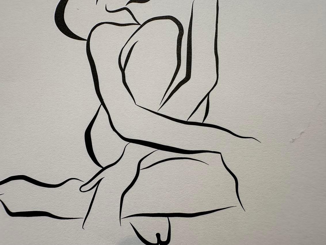 Haiku #19, 2/50 - Digitale Vector-Zeichnung B&W sitzende weibliche nackte weibliche Aktfigur, Figur im Angebot 3