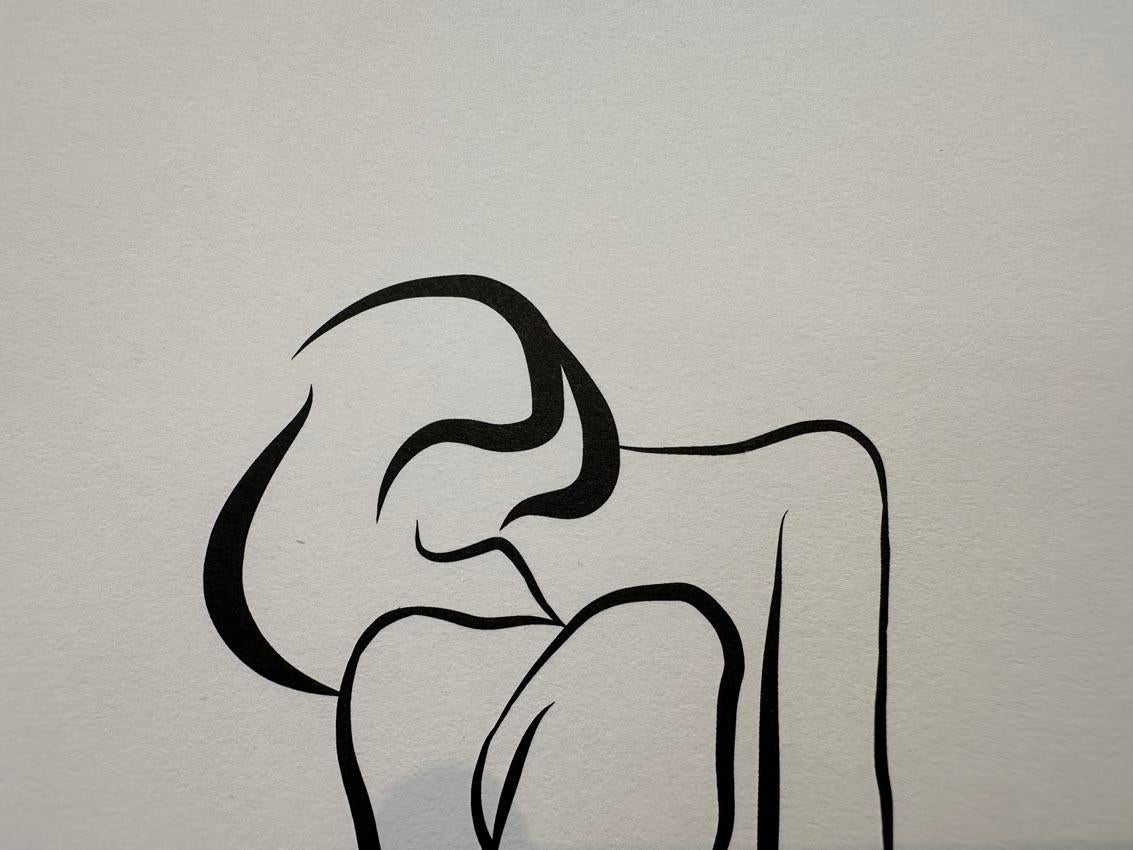 Haiku #19 - Digital Vector Drawing B&W Seated Female Nude Woman Figure For Sale 4