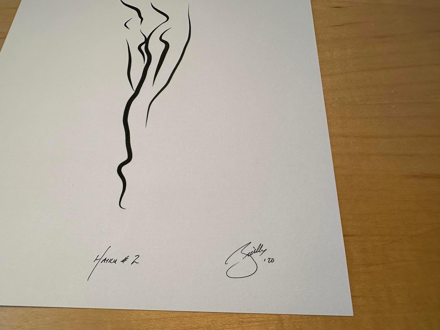 Haiku #2, 1/50 - Digital Vector Drawing Standing Female Nude Woman Figure For Sale 1