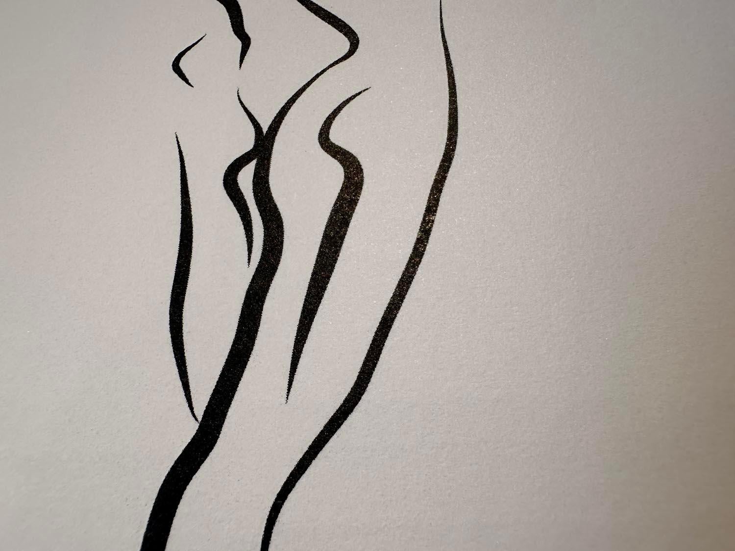 Haiku #2, 1/50 - Digitale Vector-Zeichnung, stehende weibliche nackte weibliche Aktfigur, Figur im Angebot 2