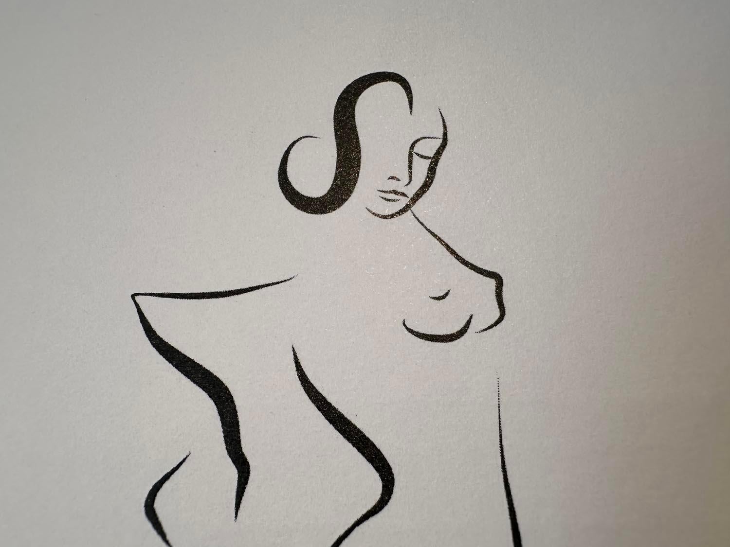 Haiku #2, 1/50 - Digitale Vector-Zeichnung, stehende weibliche nackte weibliche Aktfigur, Figur im Angebot 3