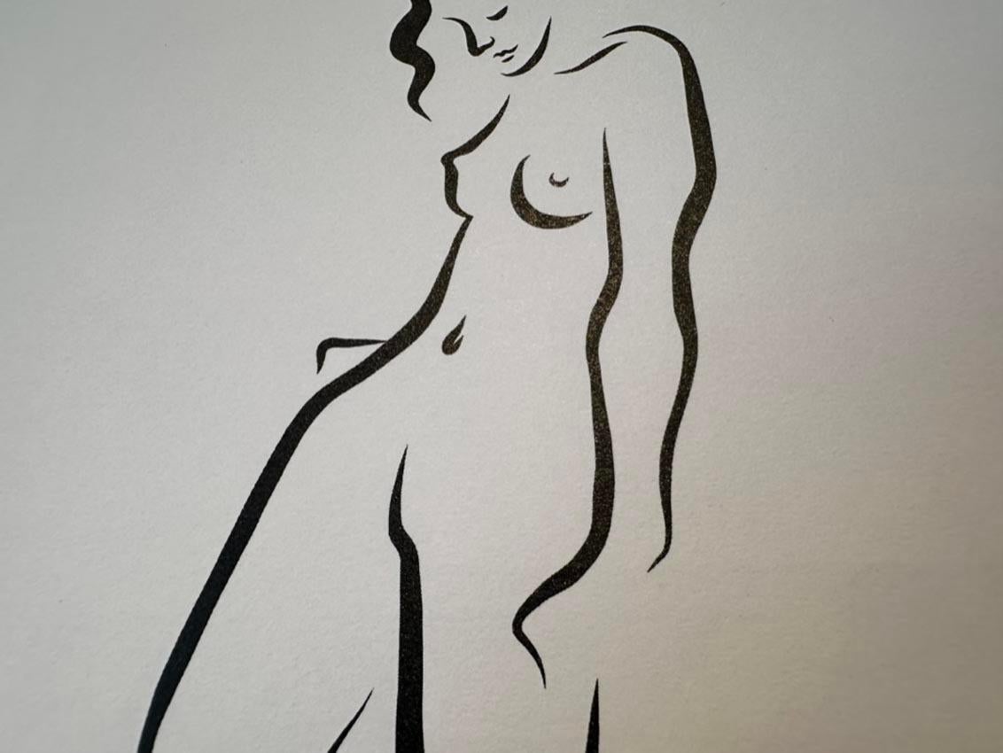 Haiku n° 23, 2/50 - Dessin numérique représentant une femme nue debout  en vente 4