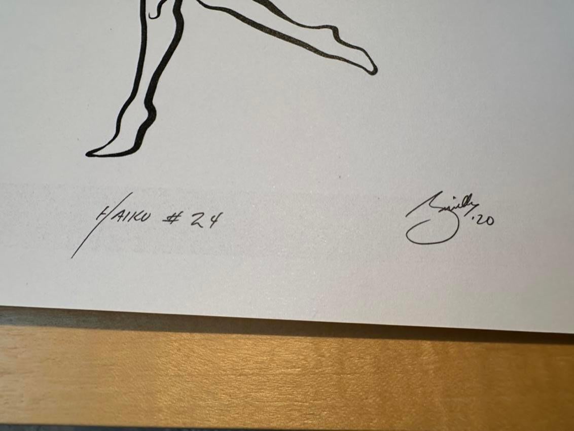 Haiku n° 24, 1/50 - Drawing numérique représentant une femme nue dansant, bras levés en vente 2