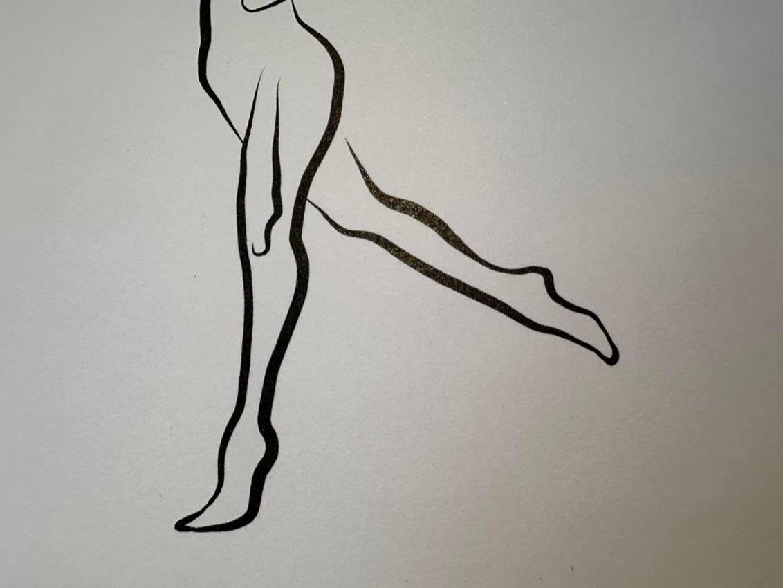 Haiku #24, 1/50 - Digital Vector Drawing Dancing Female Nude Woman Figure Arm Up For Sale 3
