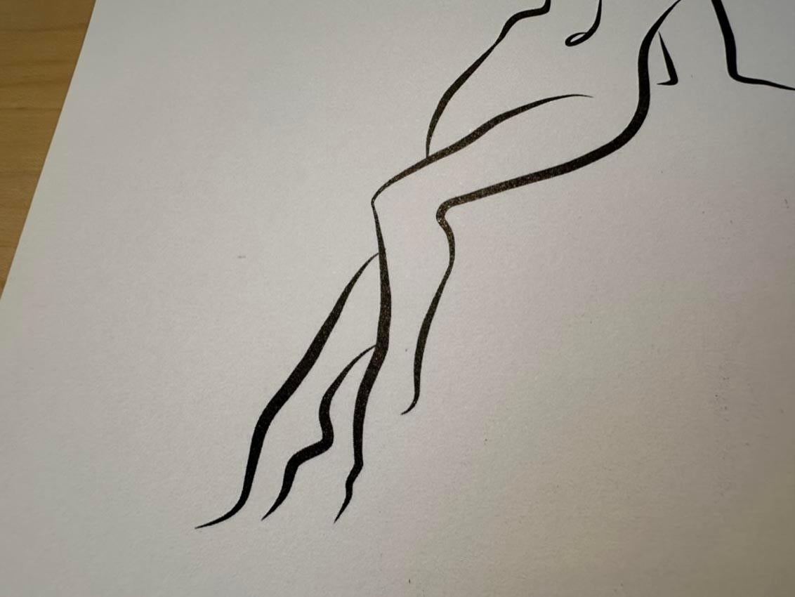 Haiku n°25, 1/50 - dessin numérique d'une figure de femme nue allongée en vente 3