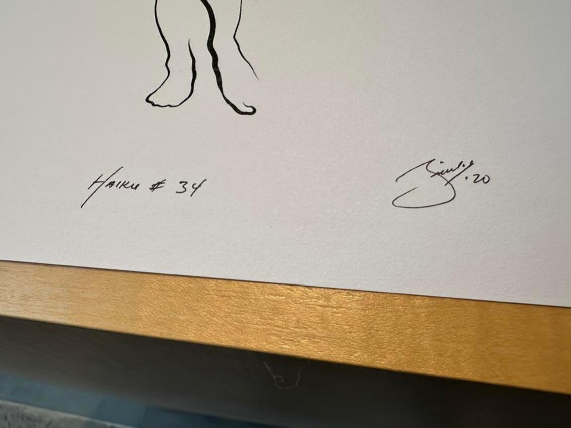 Haiku #34 - Digital Vector Drawing Standing Female Nude Woman Figure For Sale 1