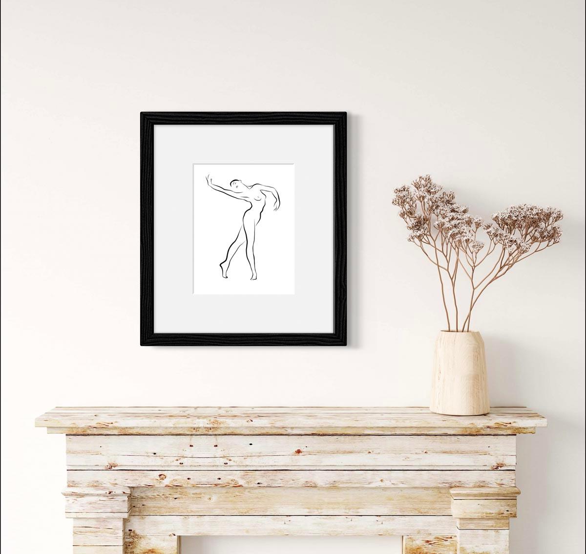 Haiku #36, 3/50 - Digital Vector Drawing Graceful Dancing Female Nude Woman Fig For Sale 15