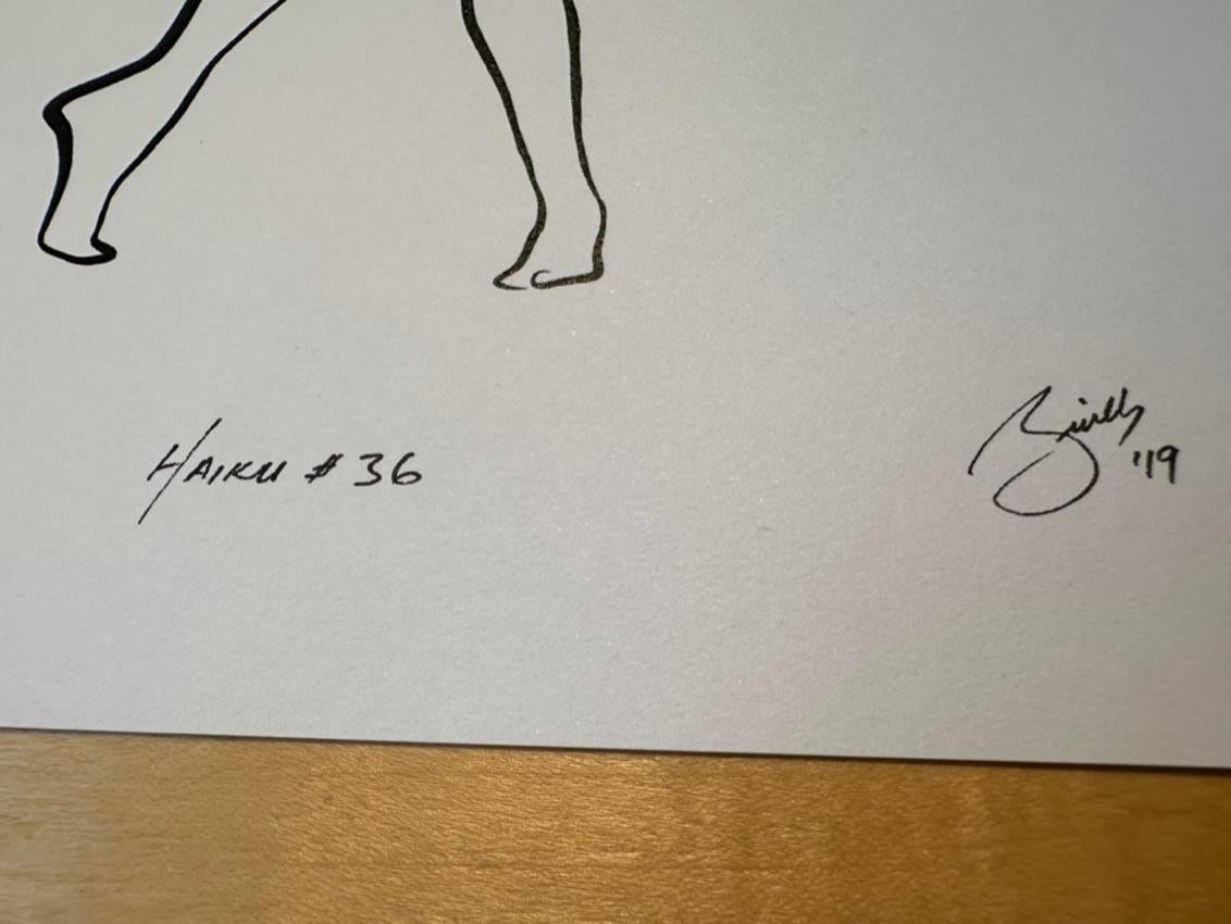 Haiku #36, 3/50 - Digital Vector Drawing Graceful Dancing Female Nude Woman Fig For Sale 1