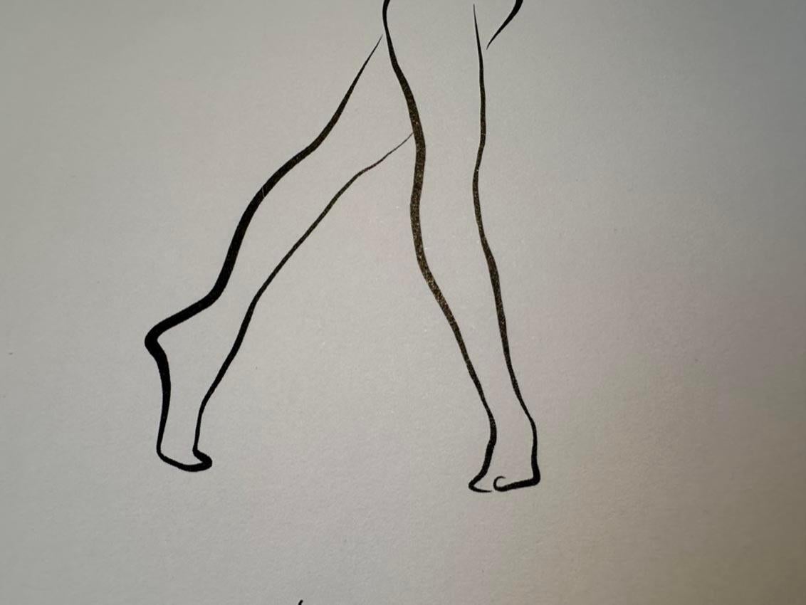 Haiku #36 – Digitale Vector-Zeichnung anmutiger tanzender weiblicher Aktfigur im Angebot 2