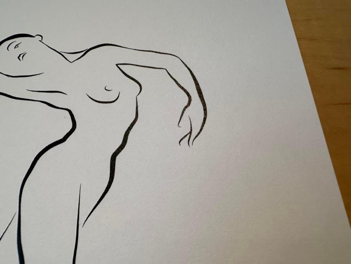 Haiku #36 – Digitale Vector-Zeichnung anmutiger tanzender weiblicher Aktfigur im Angebot 3