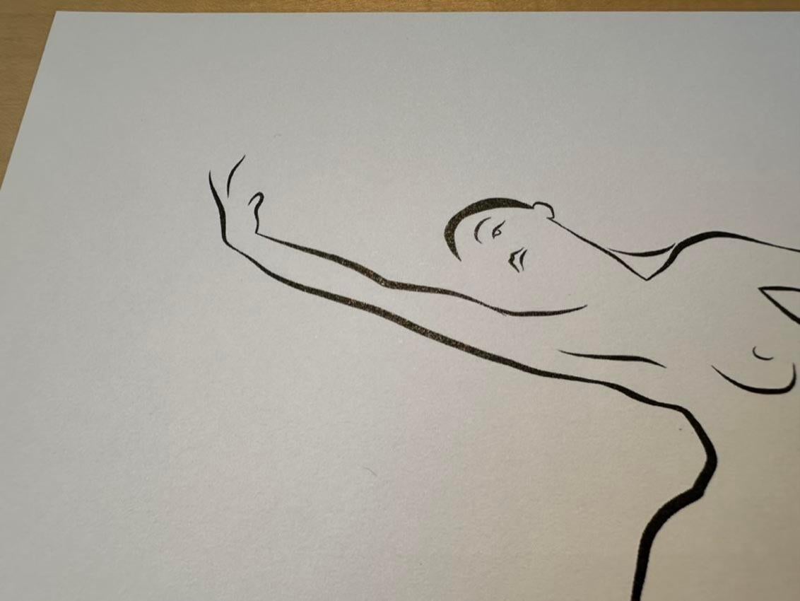 Haiku #36 – Digitale Vector-Zeichnung anmutiger tanzender weiblicher Aktfigur im Angebot 4