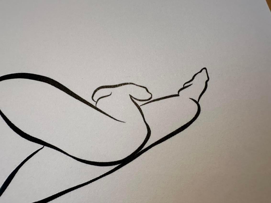 Haiku #38 - Digital Vector Drawing Reclining Female Nude Woman Figure Relaxed en vente 3