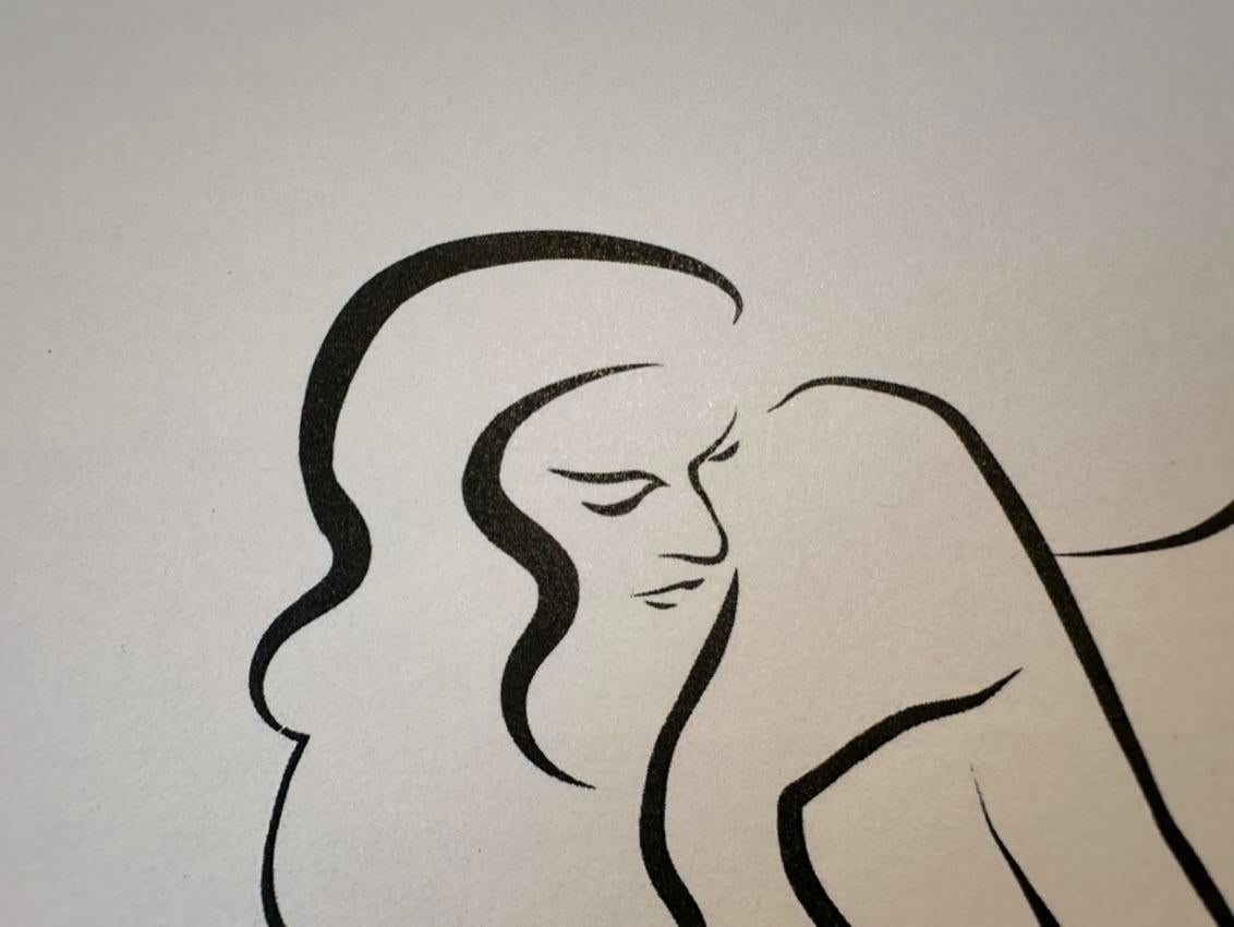 Haiku #38 - Digital Vector Drawing Reclining Female Nude Woman Figure Relaxed en vente 4