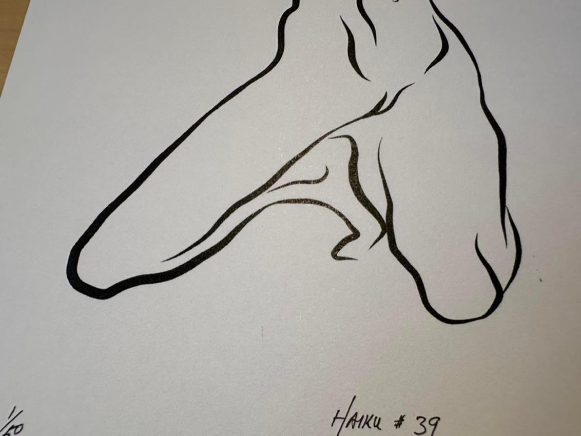 Haiku #39, 1/50 - Digital Vector Drawing Kneeling Female Nude Woman Figure For Sale 2