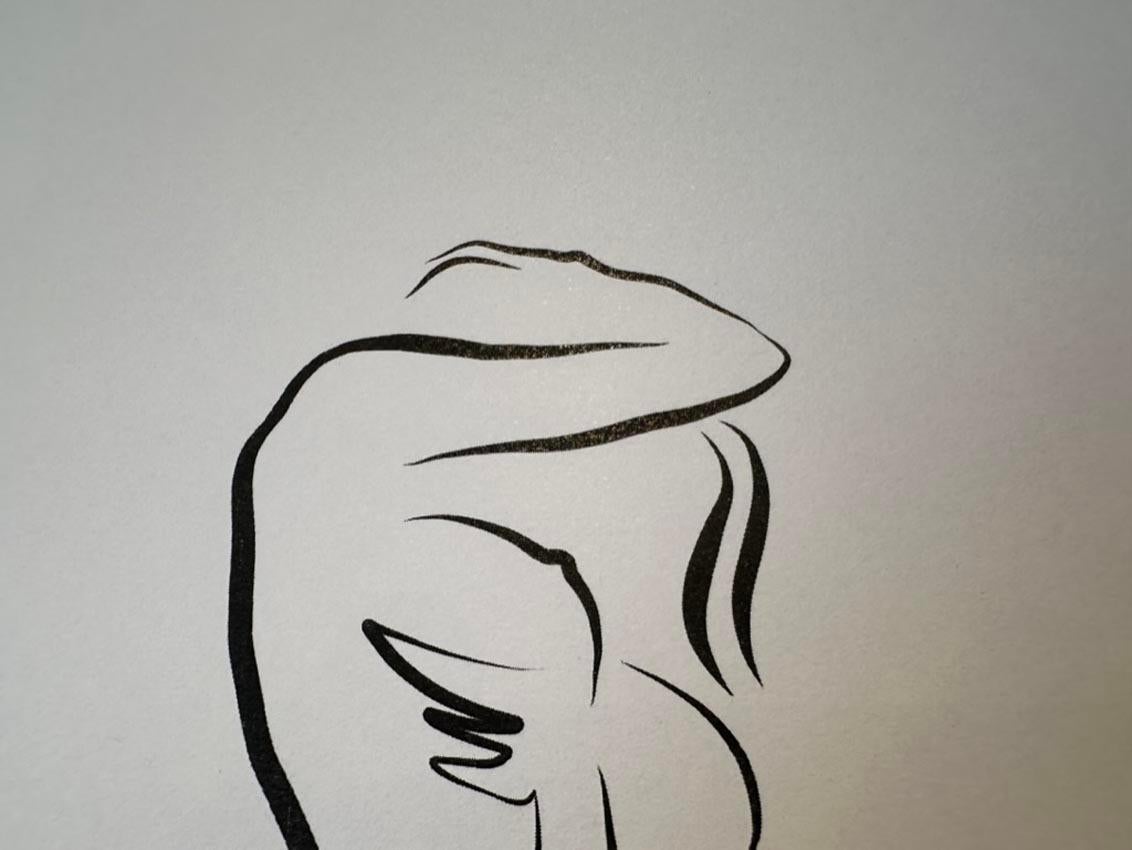 Haiku #39, 1/50 - Digital Vector Drawing Kneeling Female Nude Woman Figure For Sale 4