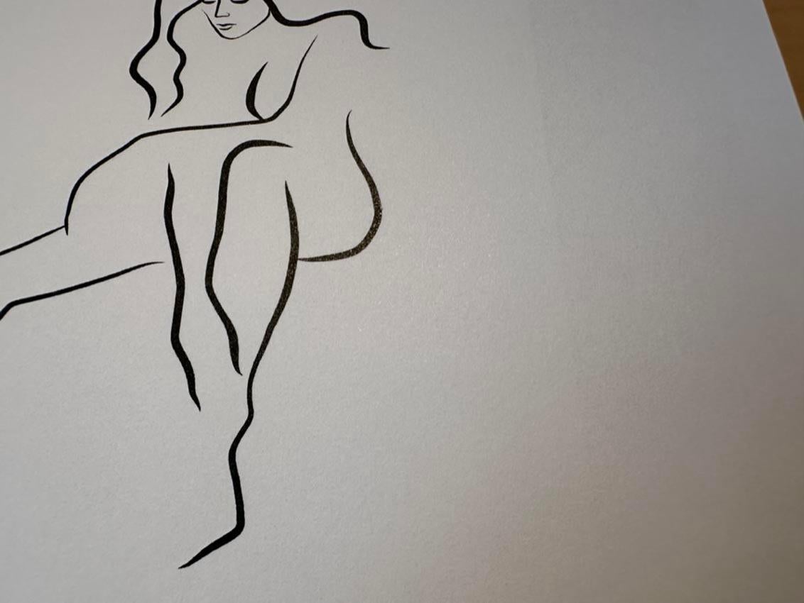 Haiku #40 – Digitale Vector-Zeichnung, sitzende weibliche Aktfigur im Angebot 2