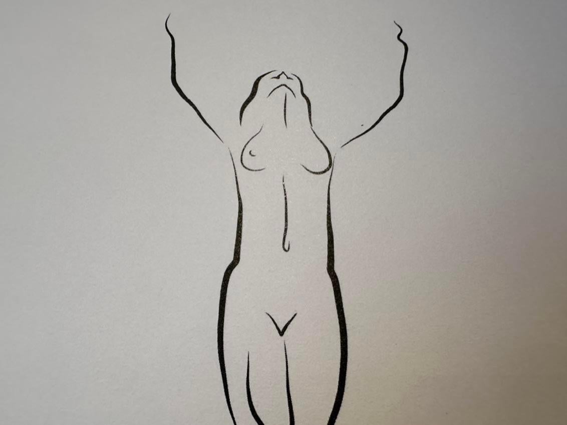 Haiku #48, 1/ 50 - Digitale Vector-Zeichnung, stehende weibliche Aktfigur, weiblicher Akt, Figur im Angebot 3