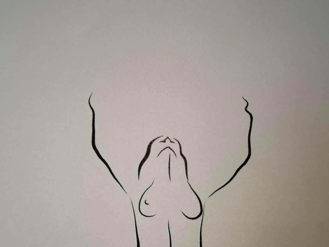 Haiku #48, 1/ 50 - Digital Vector Drawing Standing Female Nude Woman Figure For Sale 4