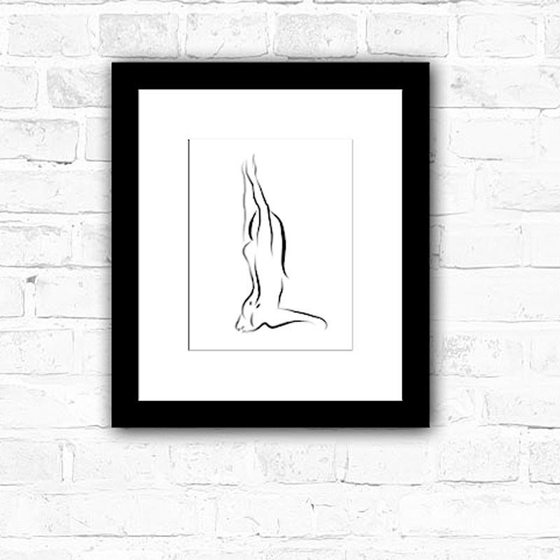 Haiku #49, 1/50 - Digital Vector Drawing Kneeling Female Nude Woman Figure - Contemporary Print by Michael Binkley